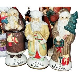 A Trio of Around the World~ Thru The Years Old World Ceramic Father Christmas